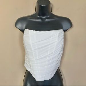 Modegal Women's Vintage Strapless Mesh Bustier Corset Bodyshaper Crop Top